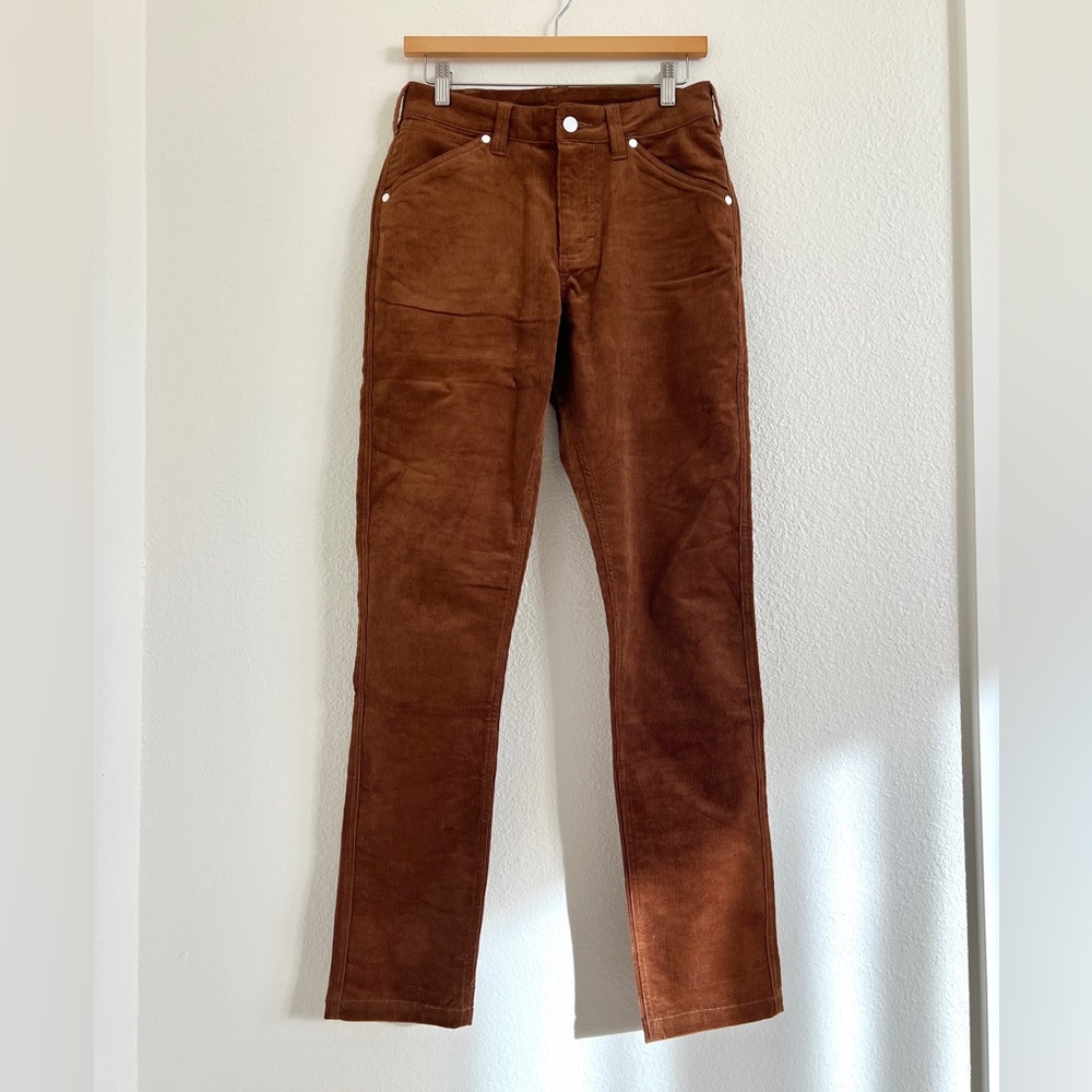 TOPO DESIGNS pants / rust brown straight leg corduroys / WOMEN'S size 6